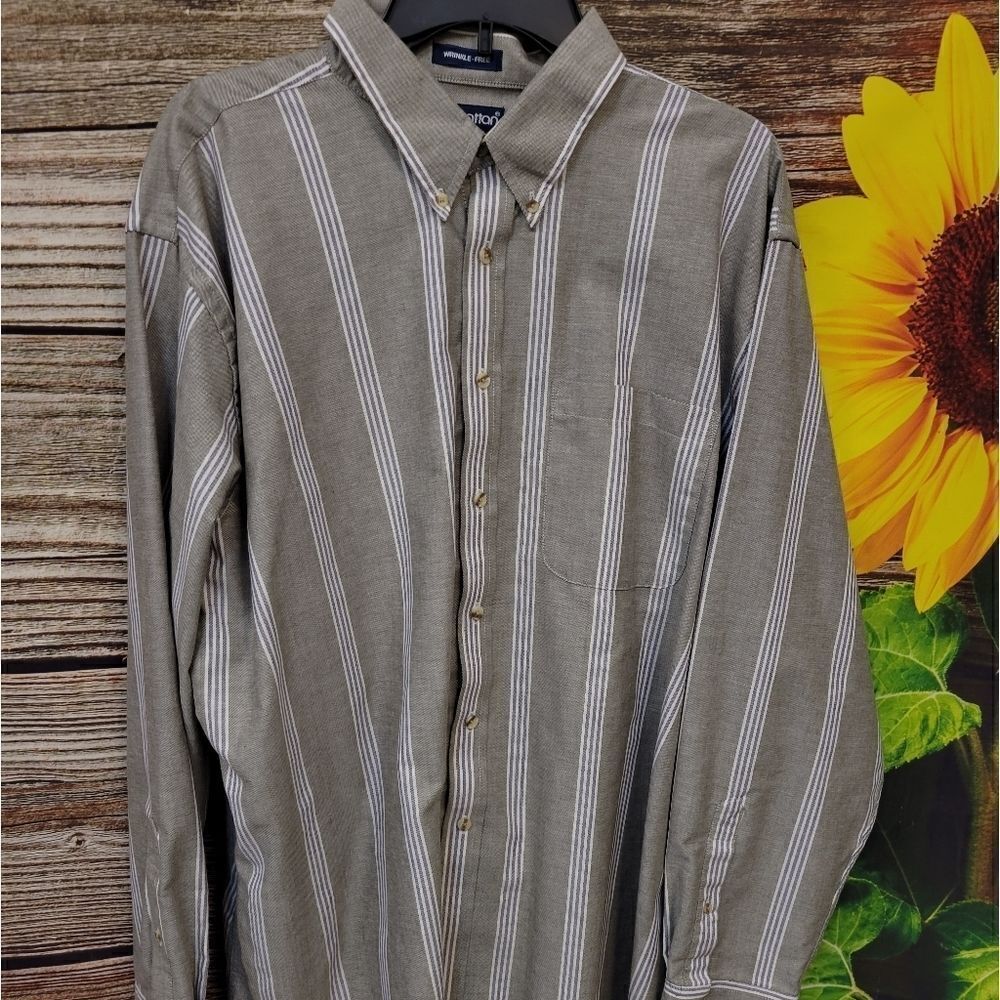 Manhattan Sport Club men's Long sleeve dress shirt XXL preo-owned